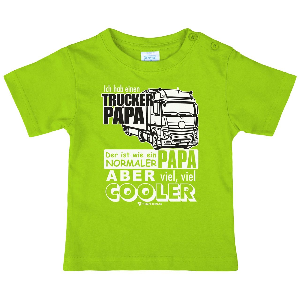 Trucker Papa Kinder T-Shirt hellgrün 68 / 74