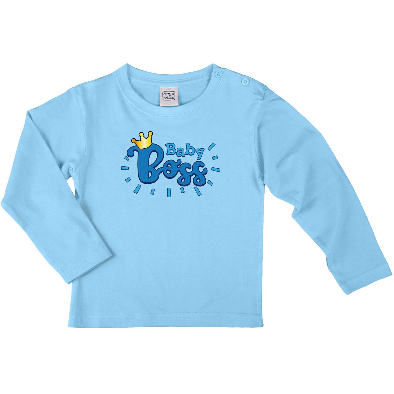 Baby Boss Blau Kinder Langarm Shirt hellblau 104
