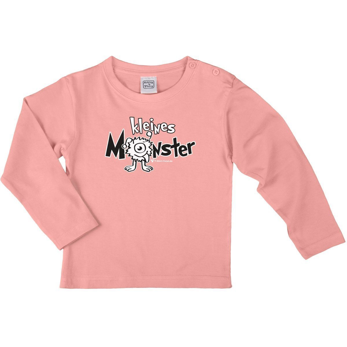 Kleines Monster Kinder Langarm Shirt rosa 110 / 116