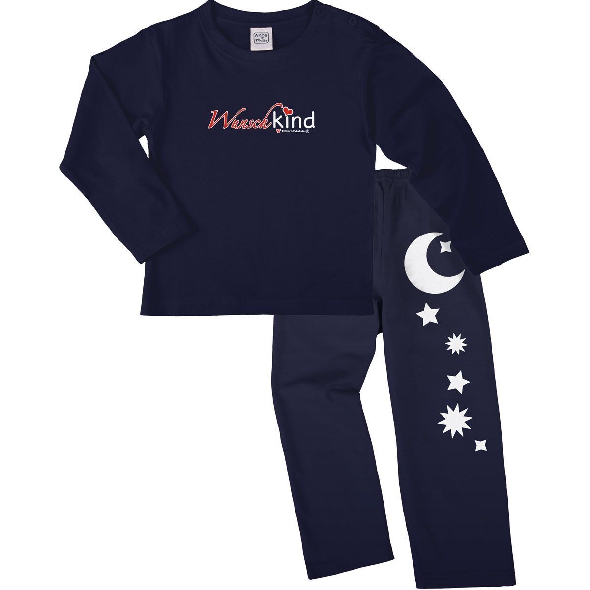 Wunschkind Pyjama Set navy / navy 80 / 86