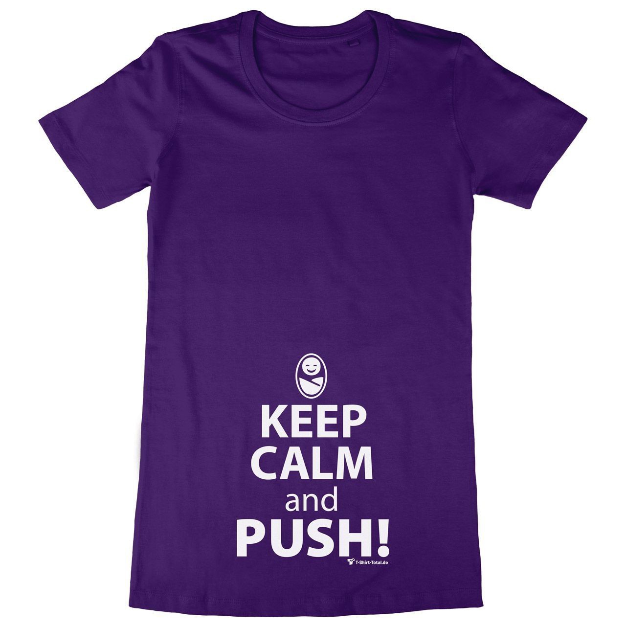 Keep calm and push Woman Long Shirt lila Extra Large