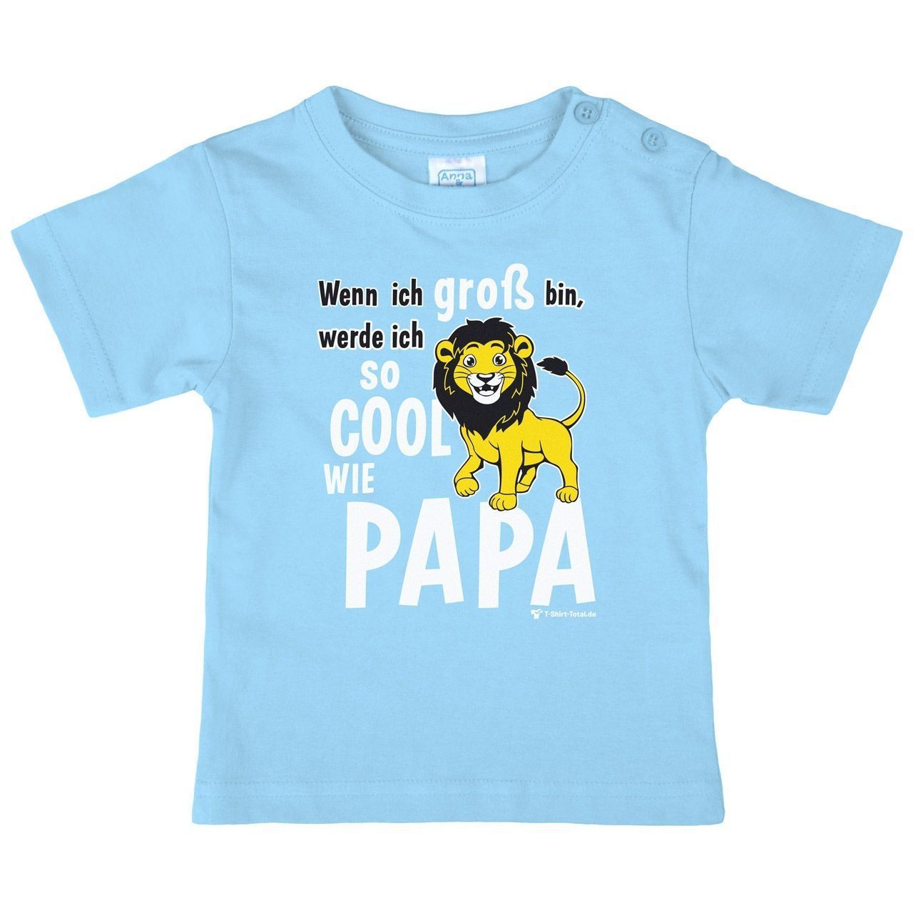 Cool wie Papa Löwe Kinder T-Shirt hellblau 68 / 74