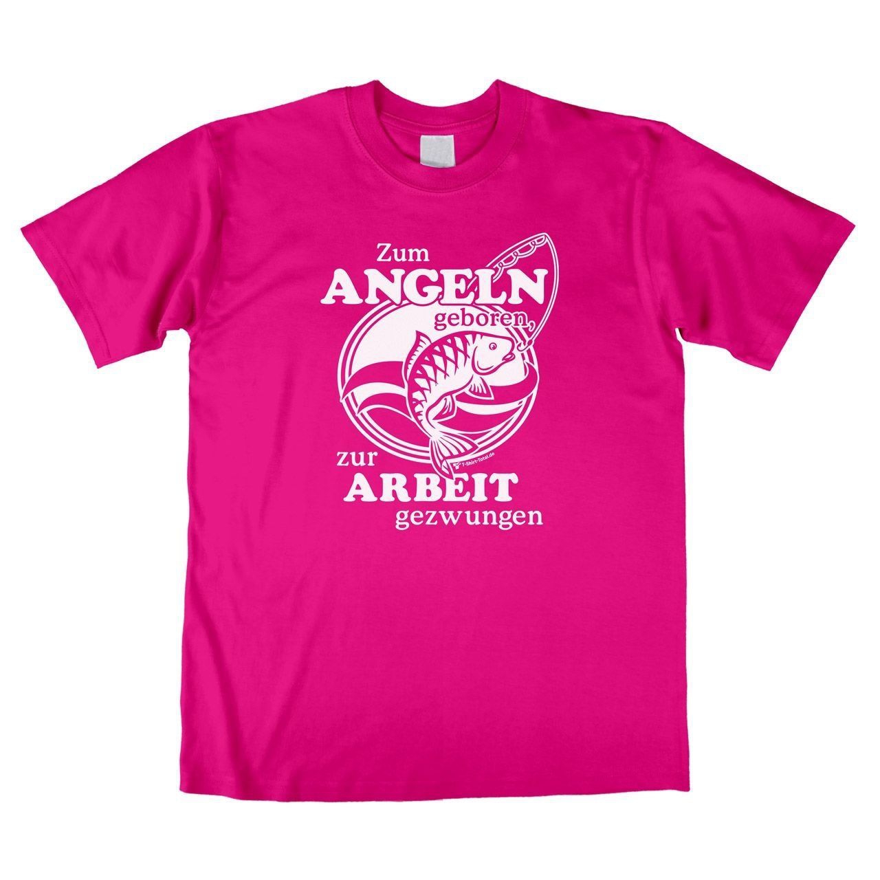 Zum Angeln geboren Unisex T-Shirt pink Large