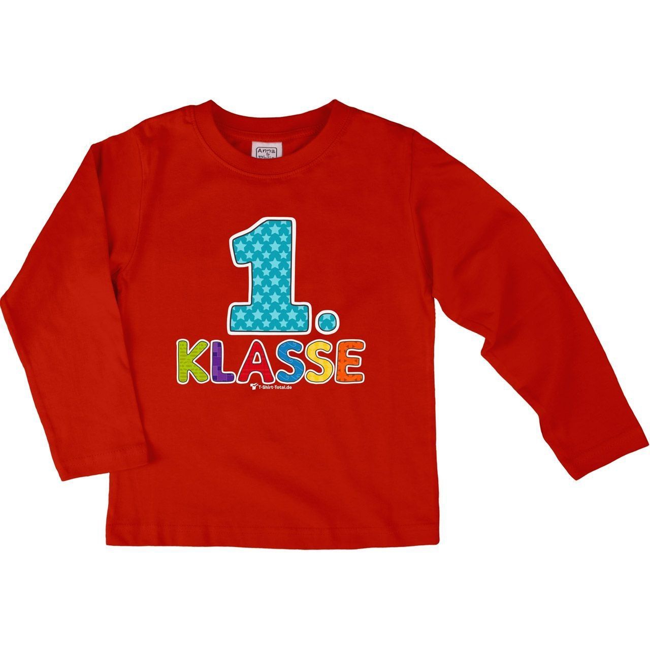 Erste Klasse Kinder Langarm Shirt rot 110 / 116