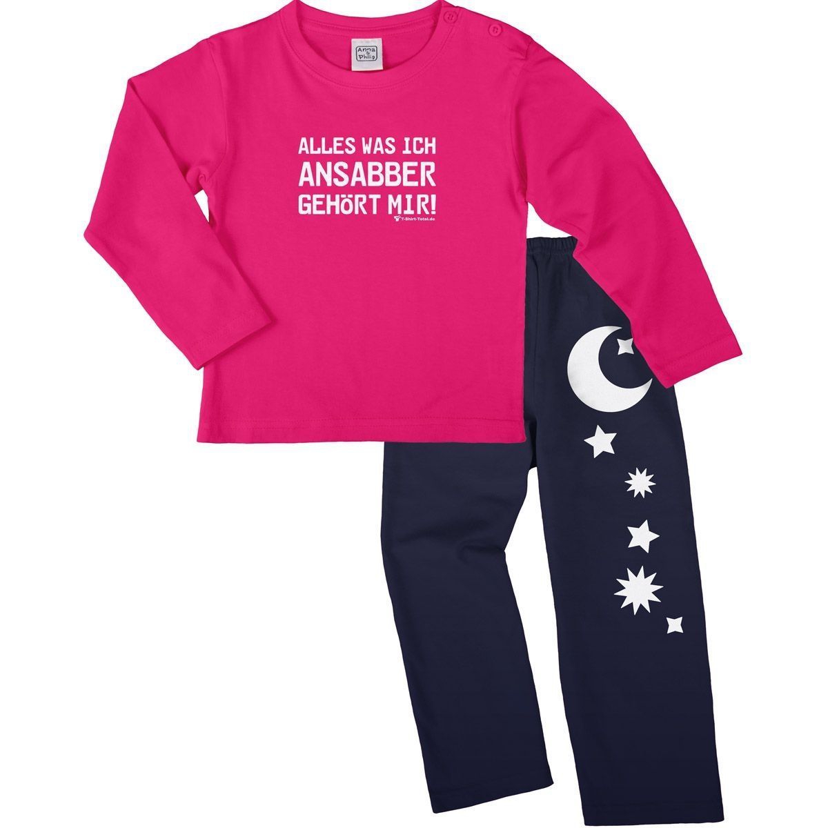 Ansabbern Pyjama Set pink / navy 68 / 74