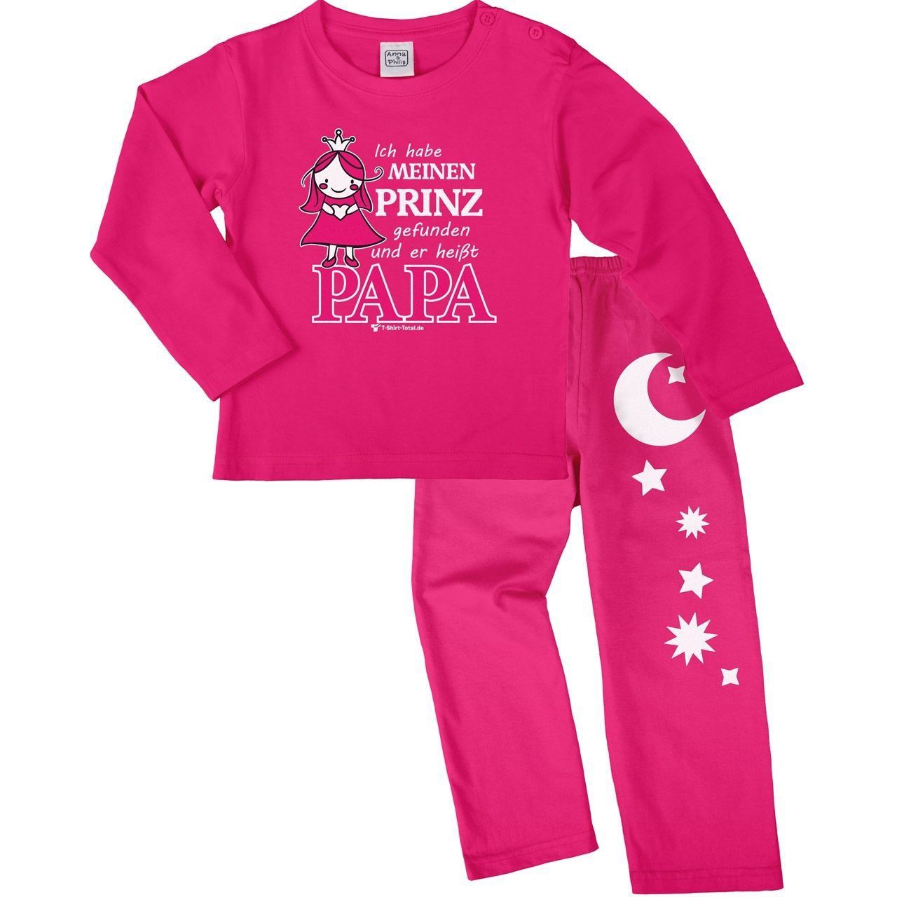 Prinz gefunden Pyjama Set pink / pink 110 / 116