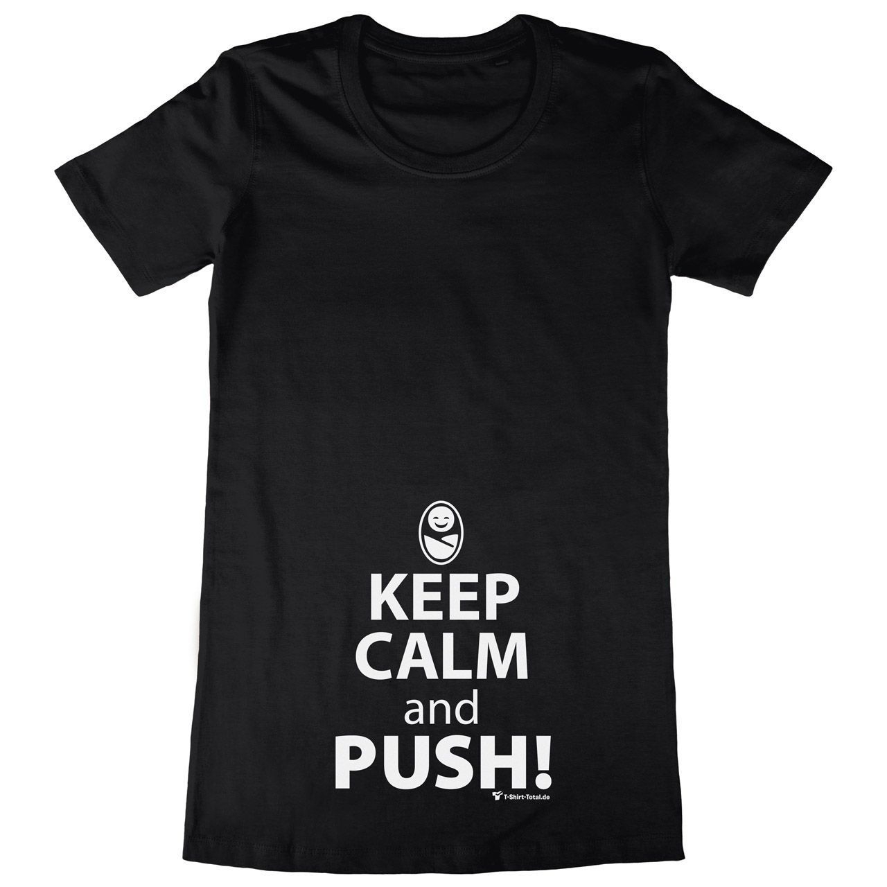 Keep calm and push Woman Long Shirt schwarz Extra Large