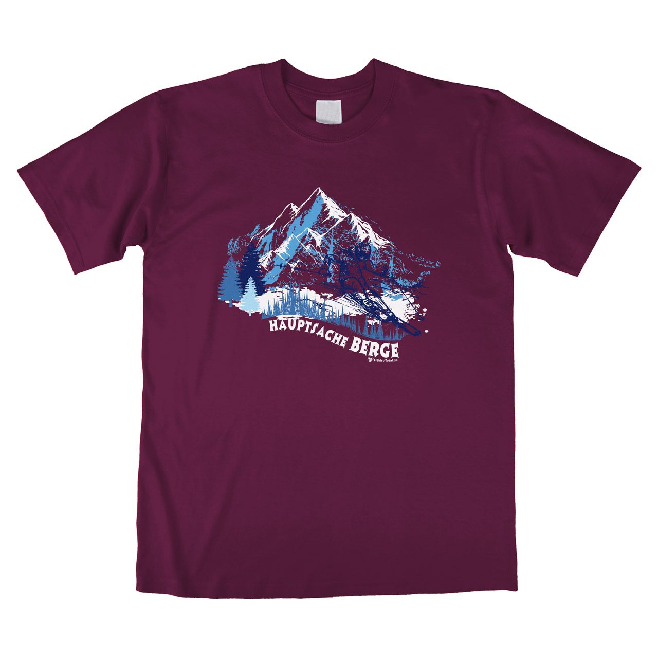 Hauptsache Berge Unisex T-Shirt bordeaux Medium