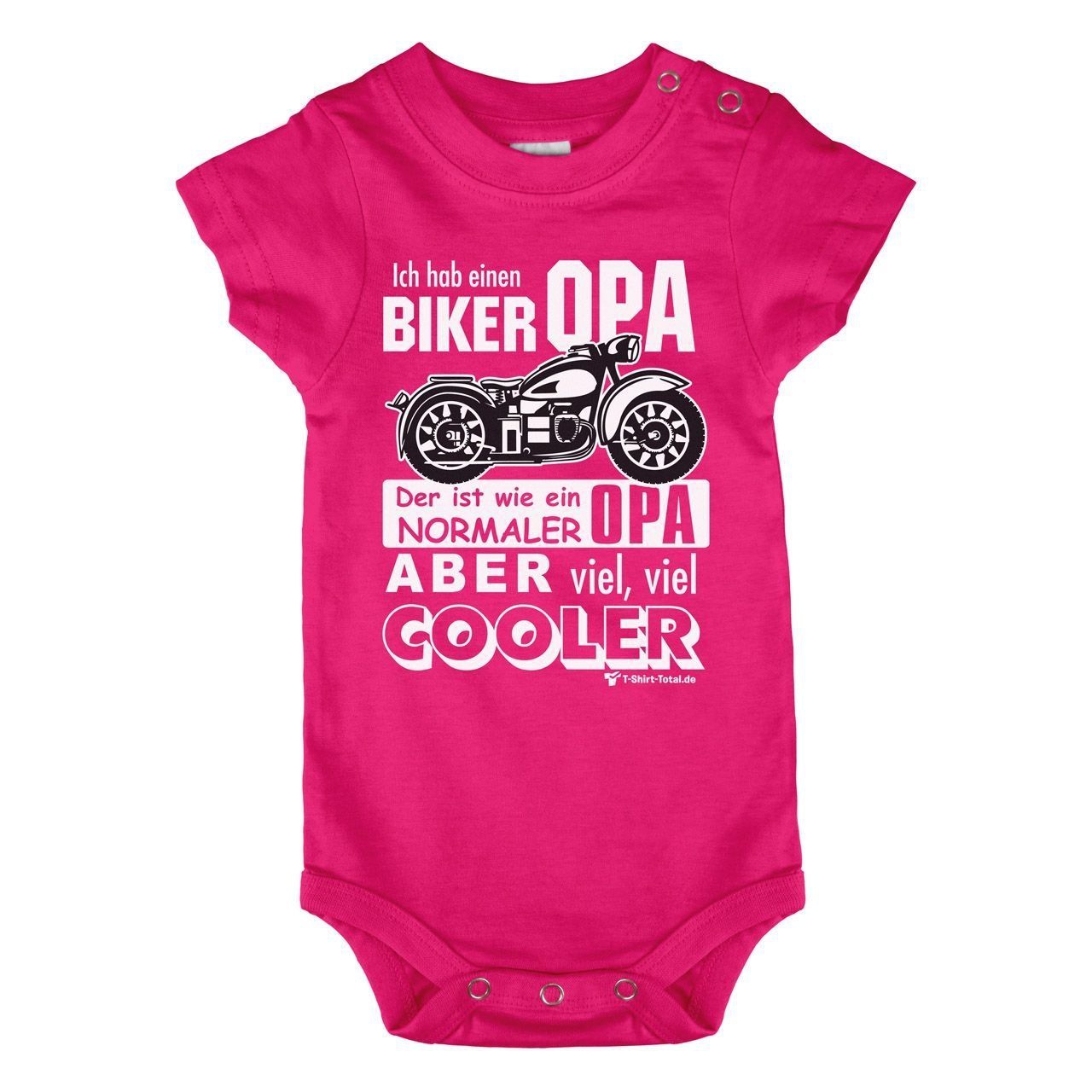 Biker Opa Baby Body Kurzarm pink 56 / 62