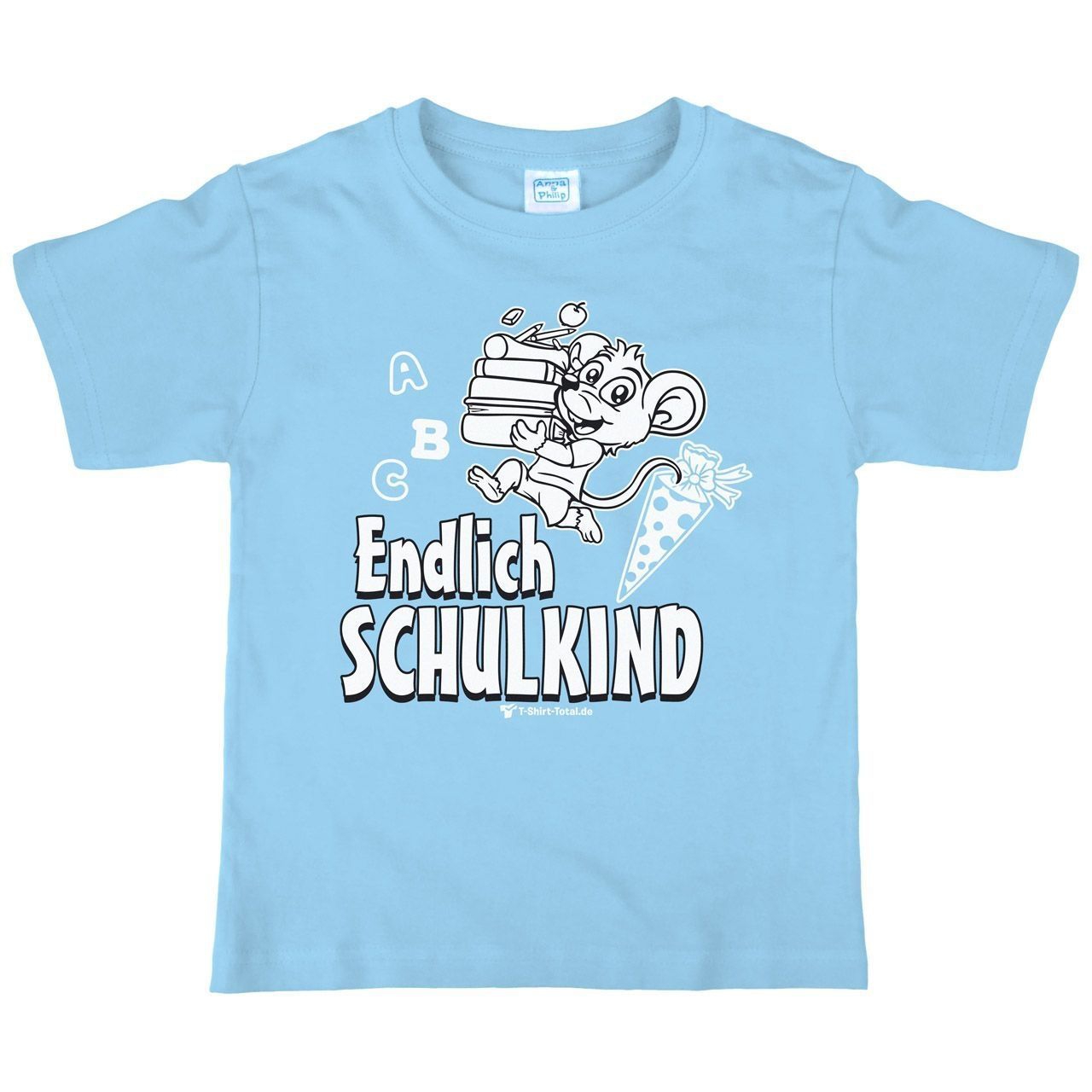 Endlich Schulkind Kinder T-Shirt hellblau 122 / 128