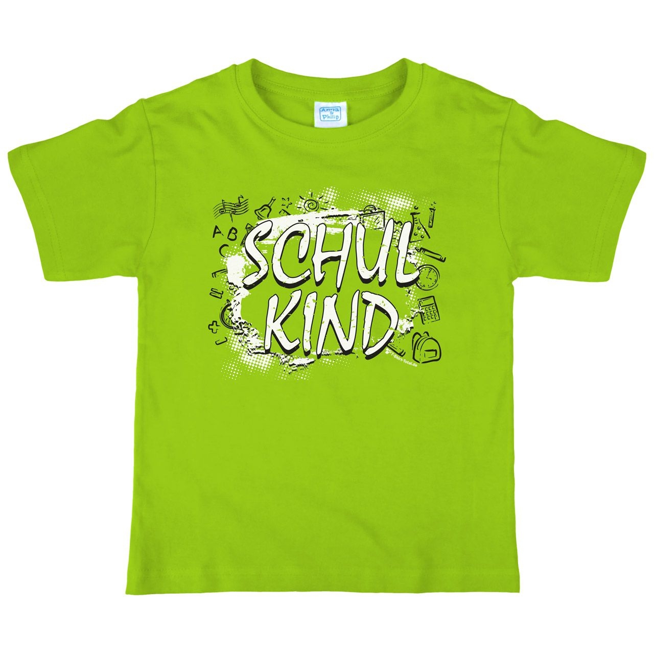 Schulkind Collage Kinder T-Shirt hellgrün 134 / 140