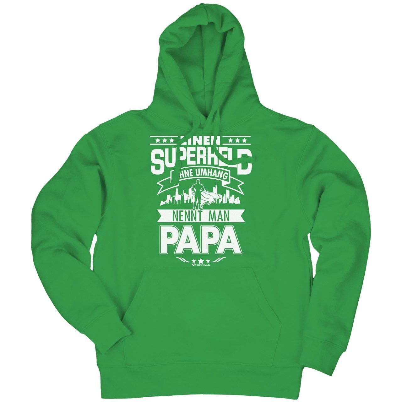 Superheld Papa Unisex Kapuzen Pulli grün Extra Small