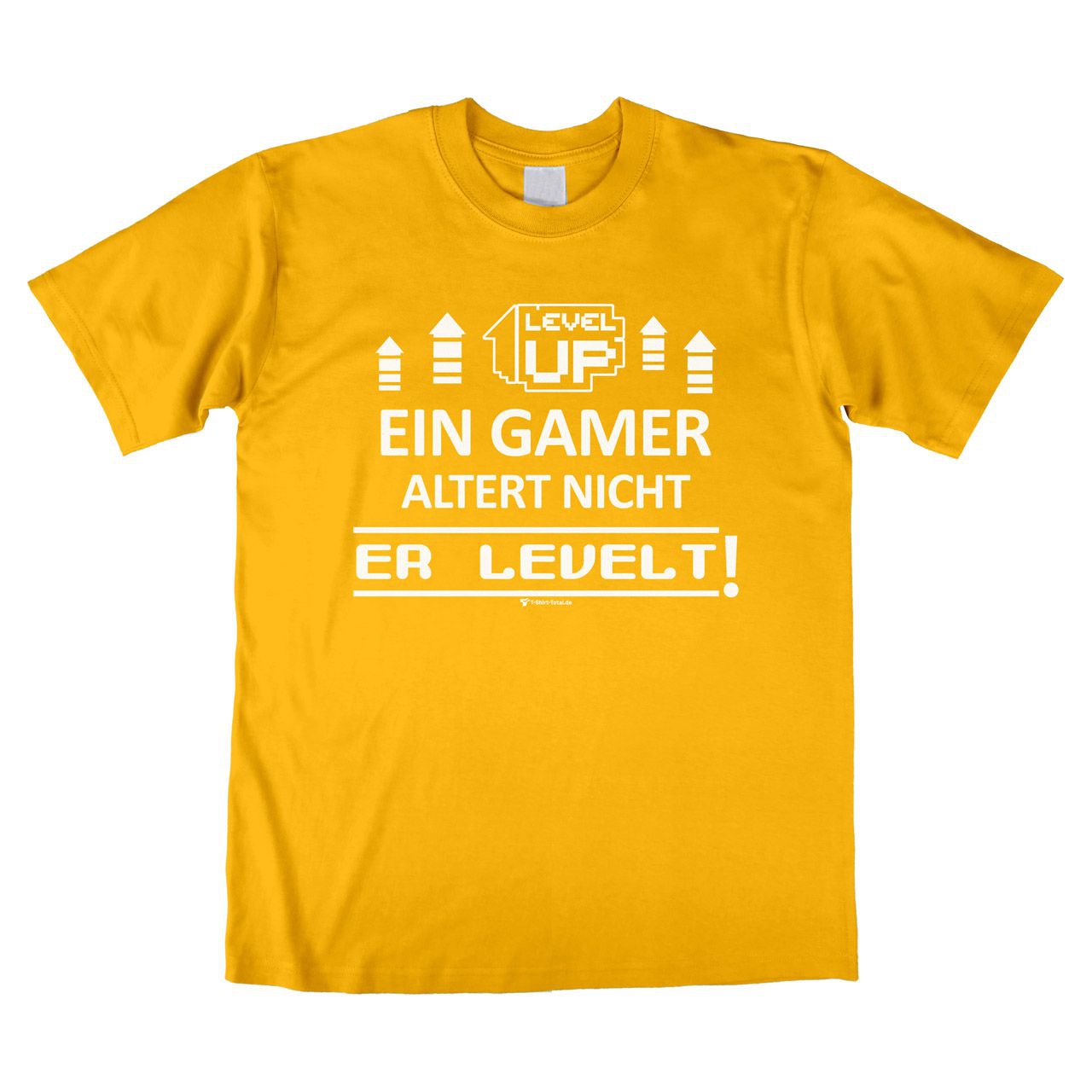Ein Gamer levelt Unisex T-Shirt gelb Medium