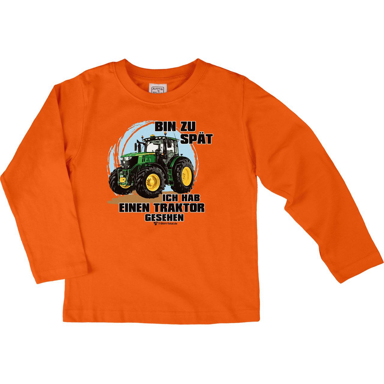 Traktor gesehen Kinder Langarm Shirt orange 110 / 116