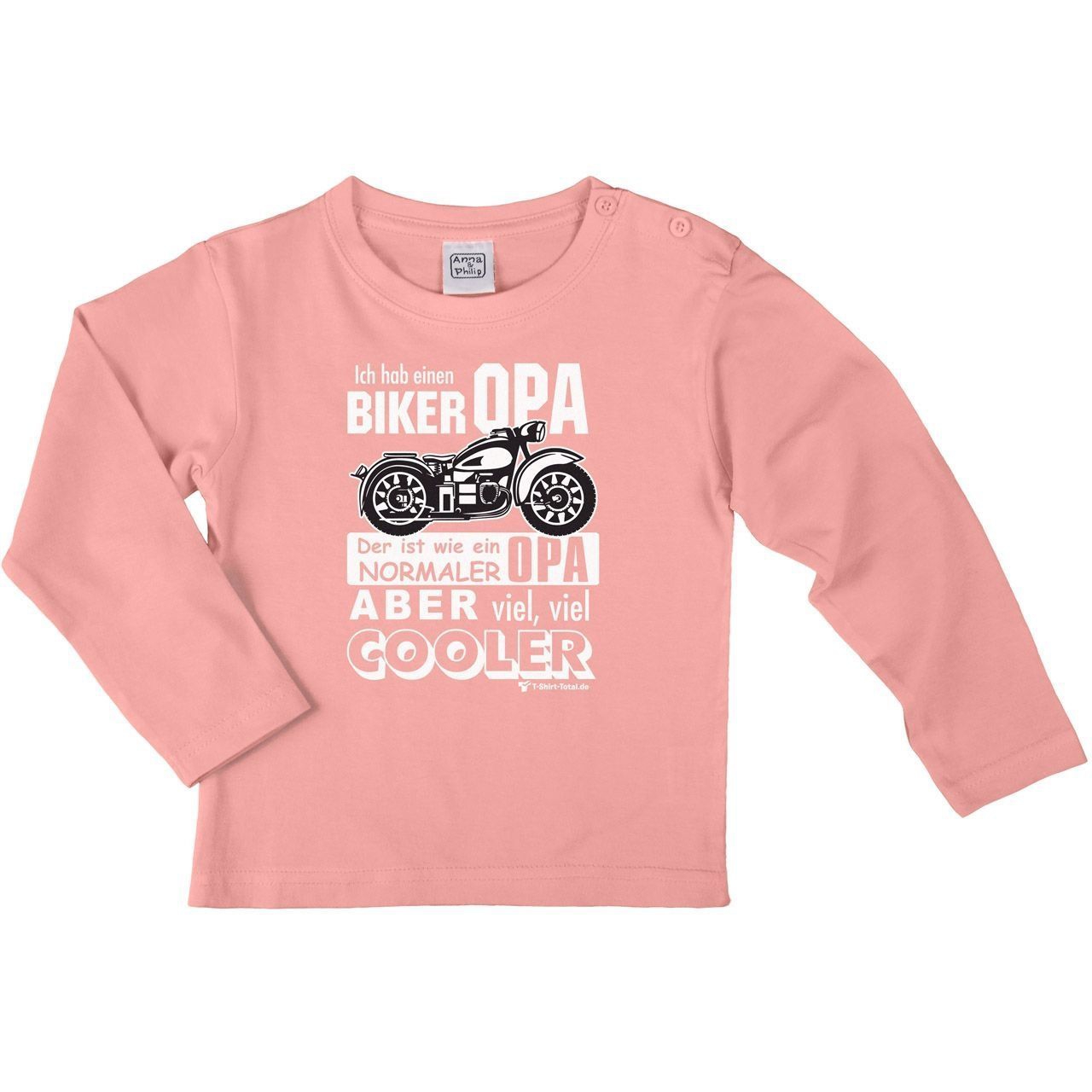 Biker Opa Kinder Langarm Shirt rosa 104