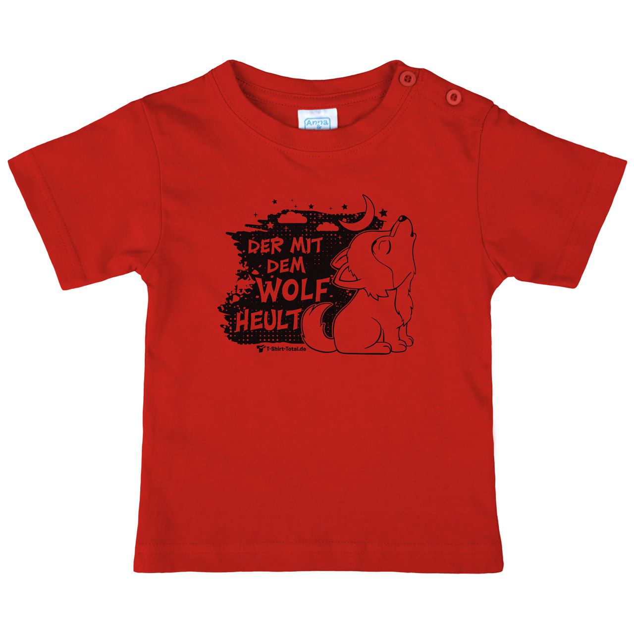 Der mit dem Wolf Kinder T-Shirt rot 80 / 86