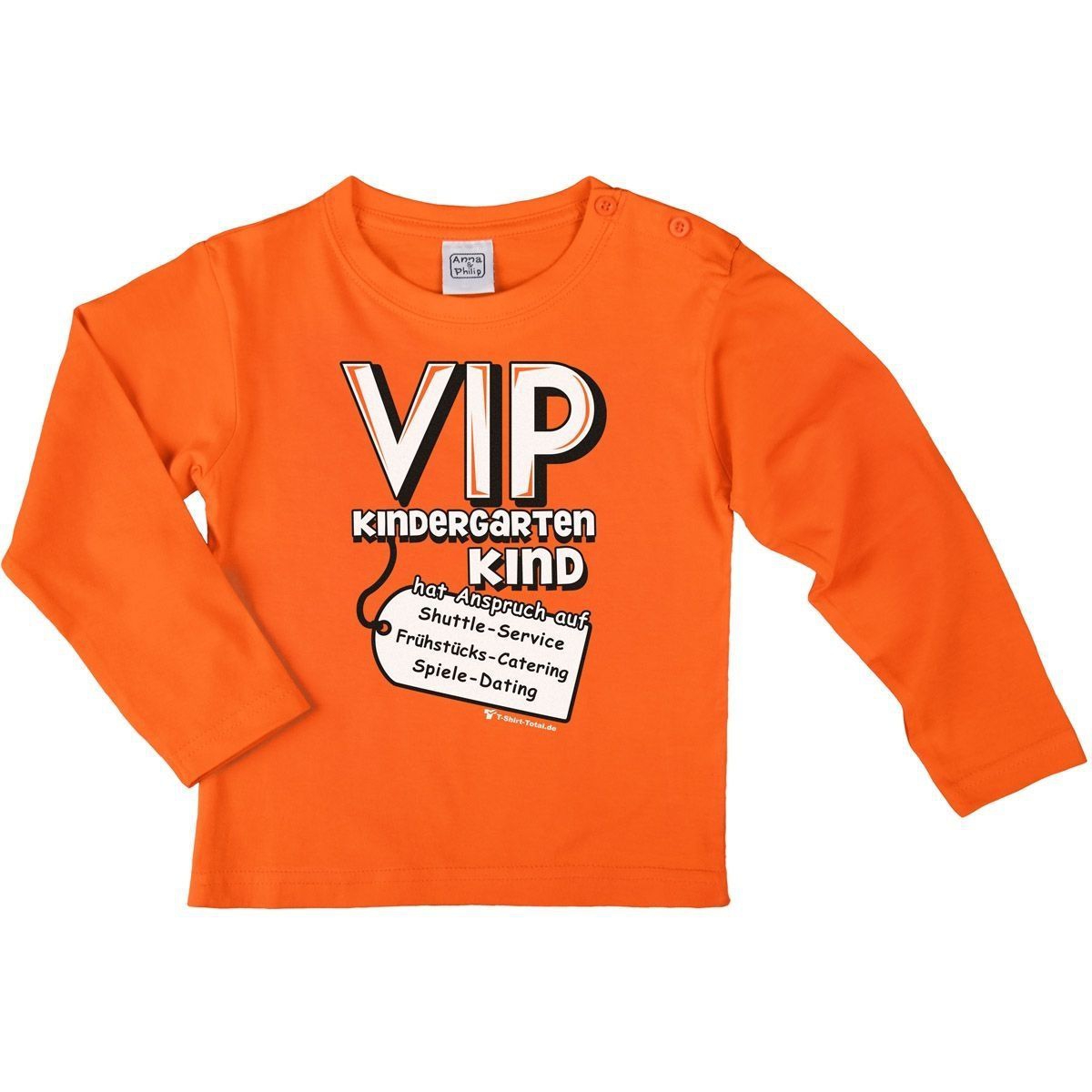 VIP Kindergartenkind Kinder Langarm Shirt orange 104