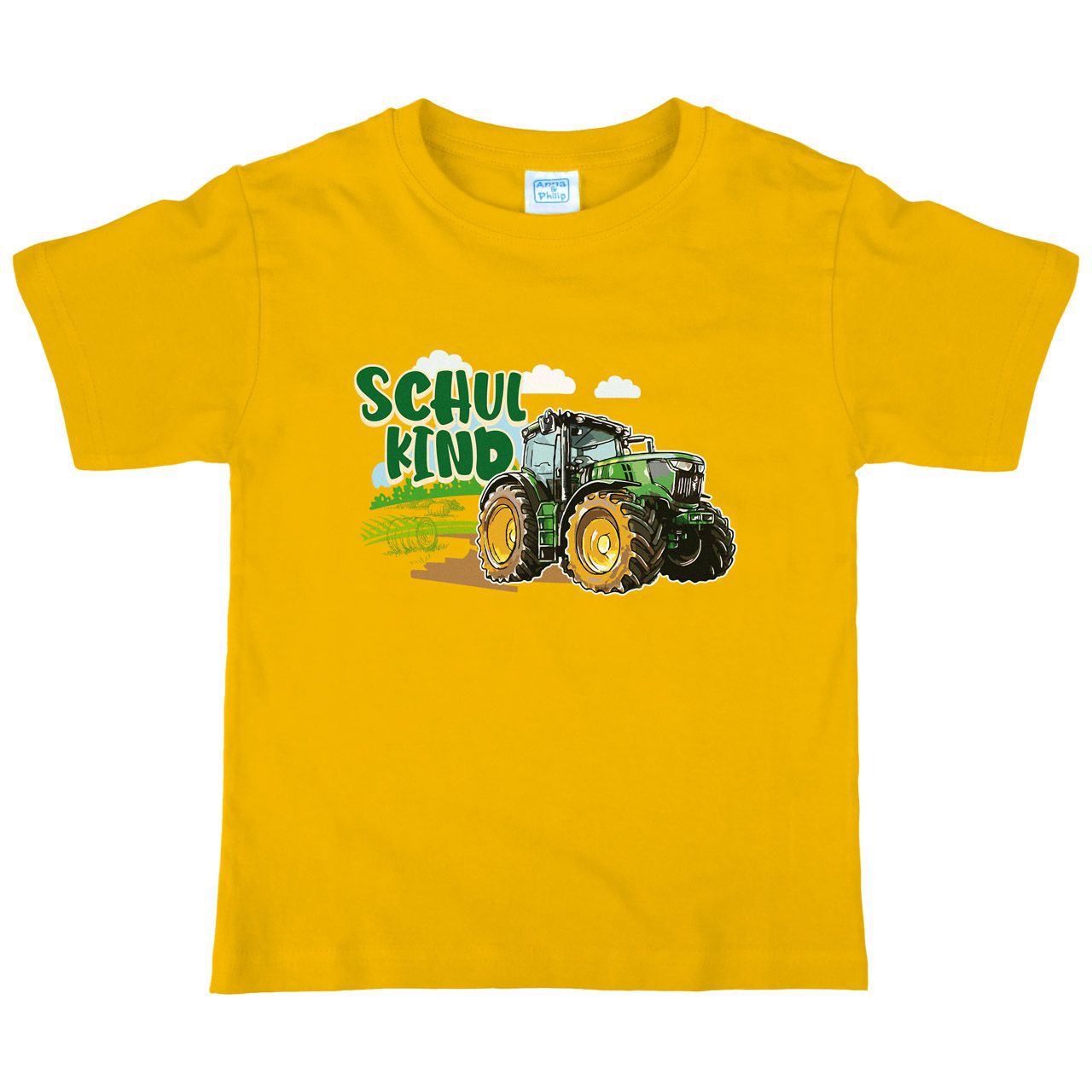 Schulkind Trecker Kinder T-Shirt gelb 122 / 128