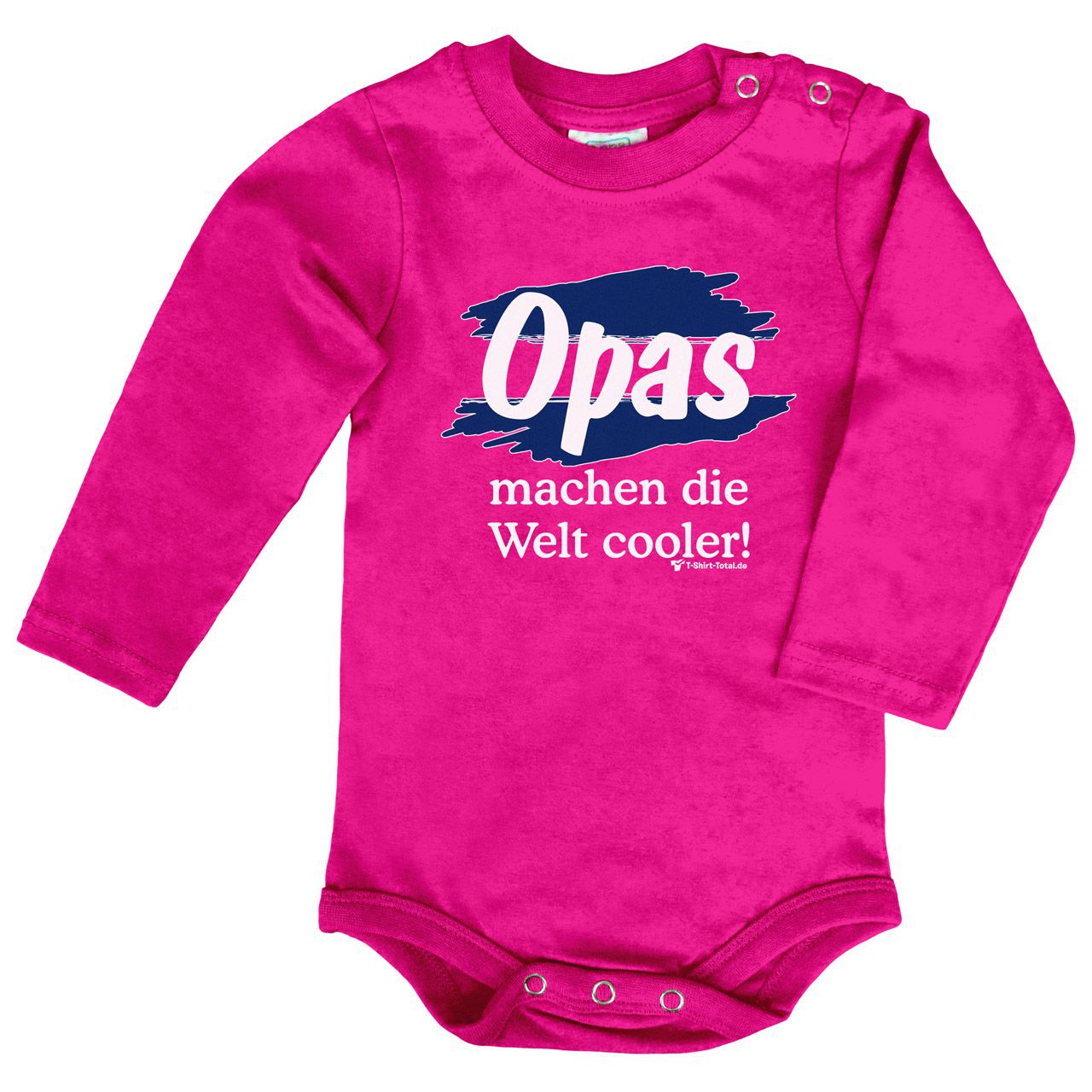 Welt cooler Opa Baby Body Langarm pink 56 / 62