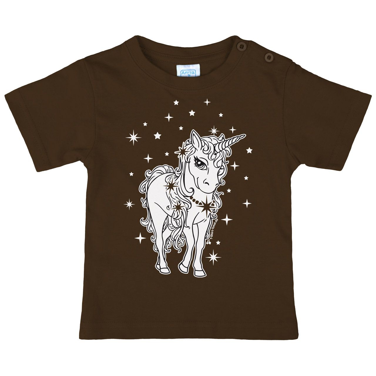 Einhorn Sterne Kinder T-Shirt braun 92