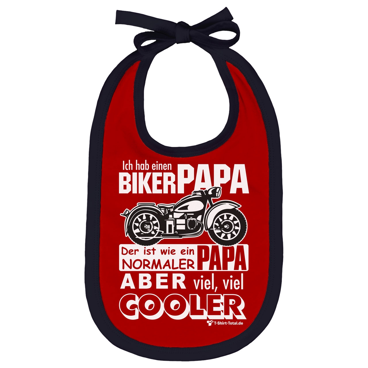 Biker Papa Lätzchen rot / navy