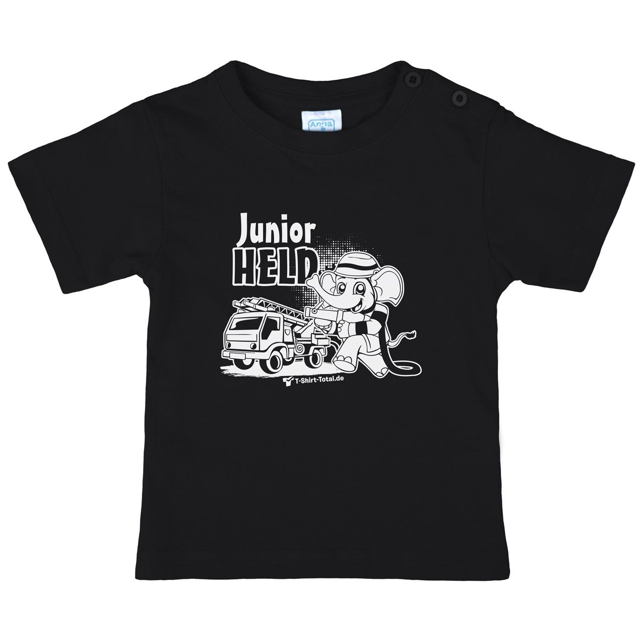 Junior Held Feuerwehr Kinder T-Shirt schwarz 68 / 74