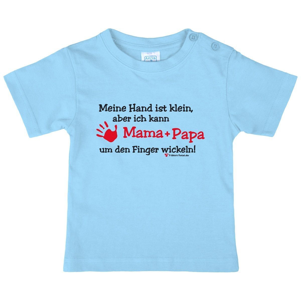 Kleine Hand Mama Papa Kinder T-Shirt hellblau 68 / 74