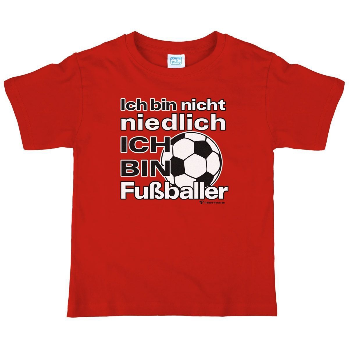 Niedlich Fußballer Kinder T-Shirt rot 110 / 116