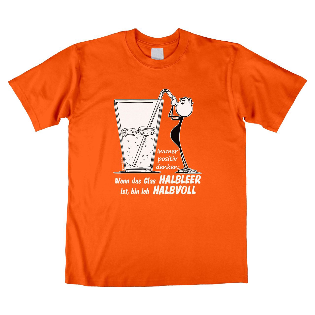 Glas Halbleer, ich halbvoll Unisex T-Shirt orange Large