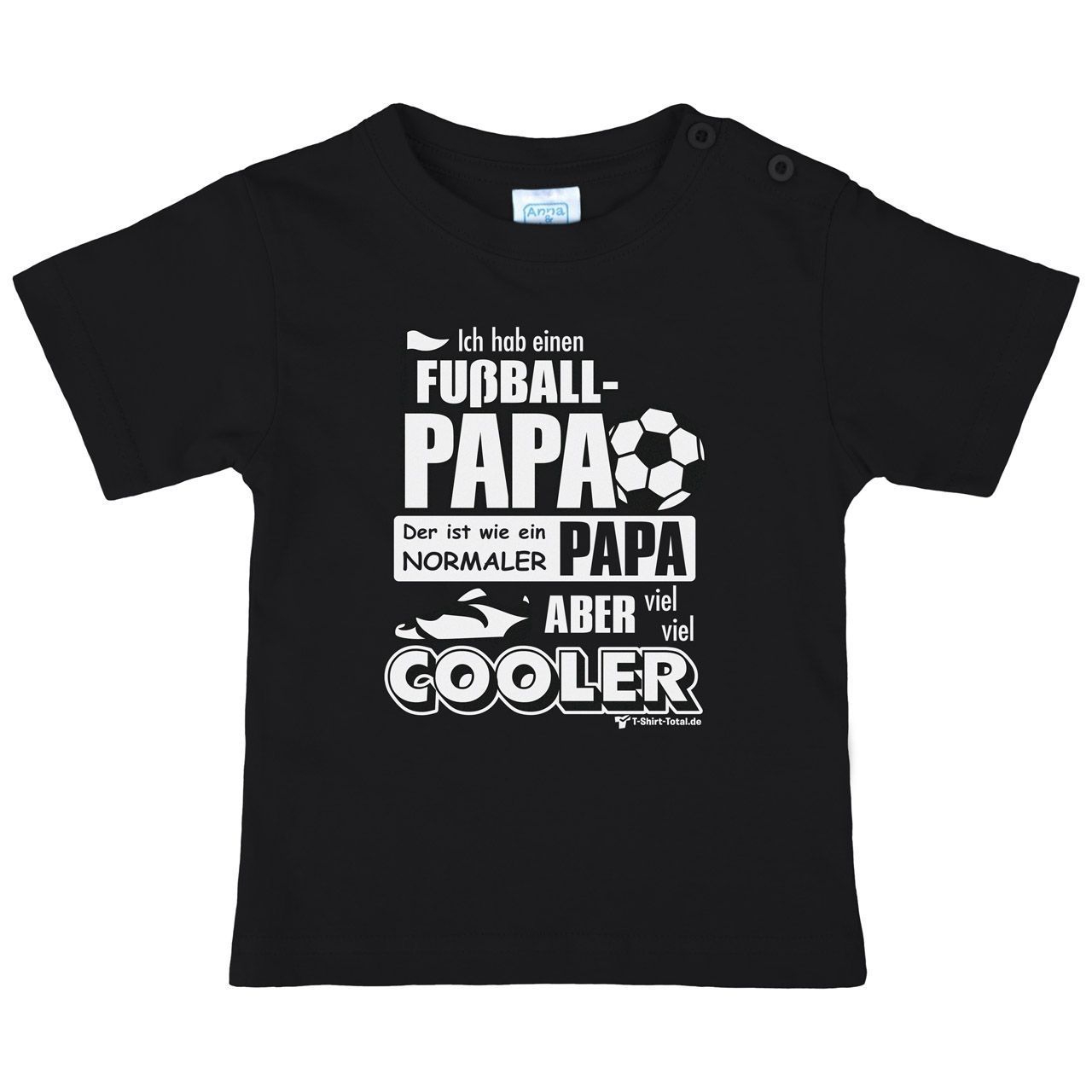 Fußball Papa Kinder T-Shirt schwarz 122 / 128