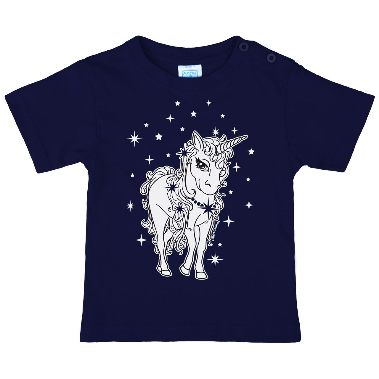 Einhorn Sterne Kinder T-Shirt navy 92
