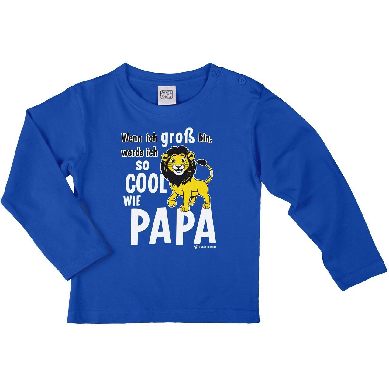 Cool wie Papa Löwe Kinder Langarm Shirt royal 104