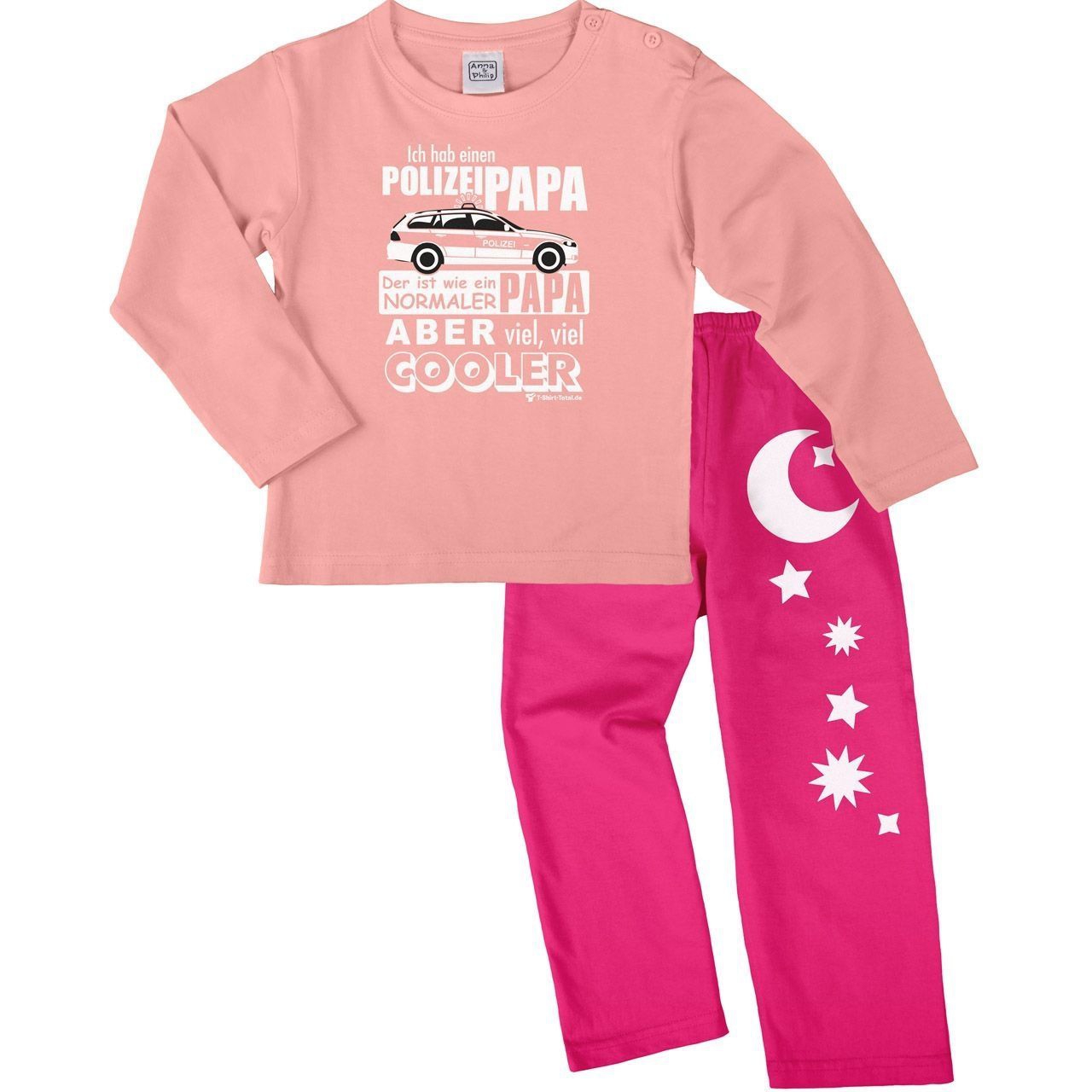 Polizei Papa Pyjama Set rosa / pink 110 / 116