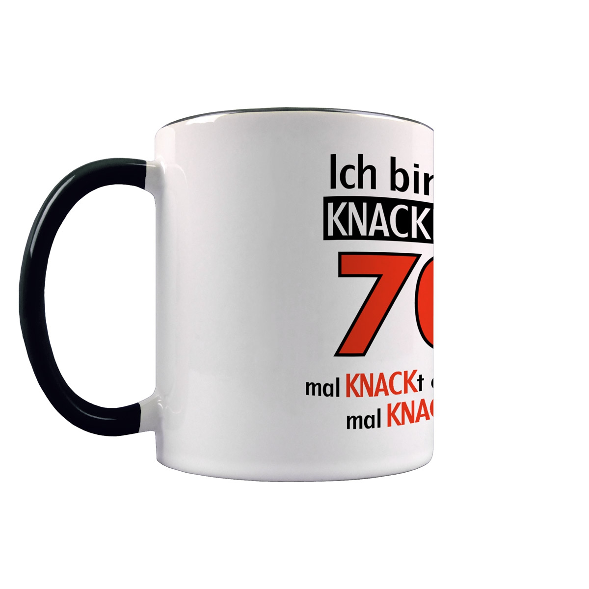 Knackiger 70er Tasse schwarz / weiß