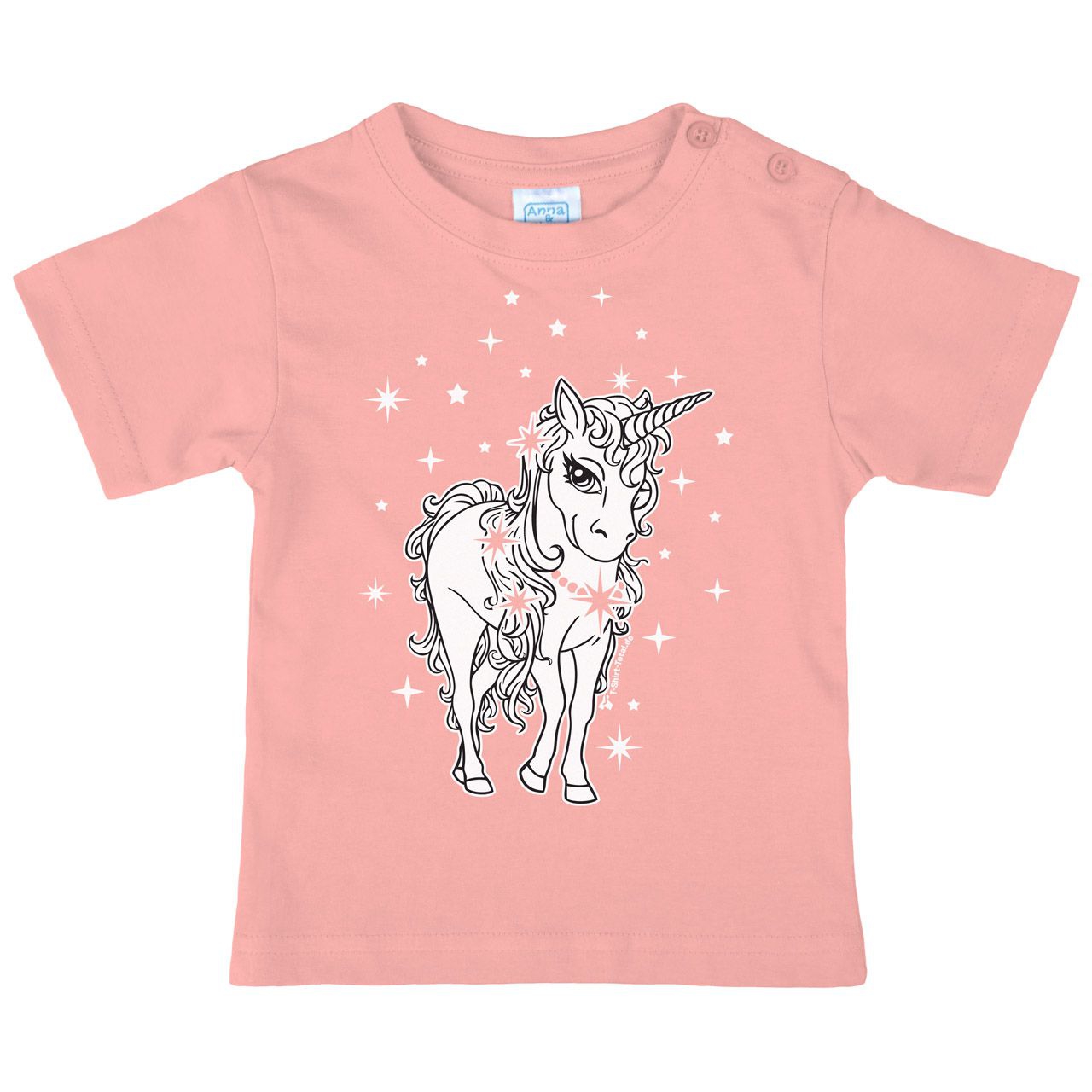 Einhorn Sterne Kinder T-Shirt rosa 92