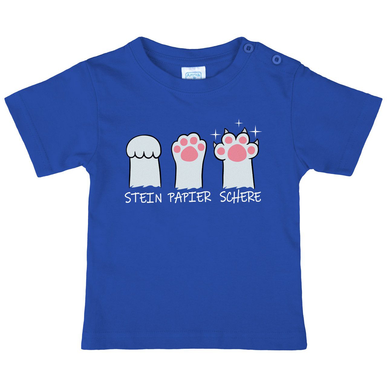 Stein Papier Schere Katzenpfote Kinder T-Shirt royal 122 / 128