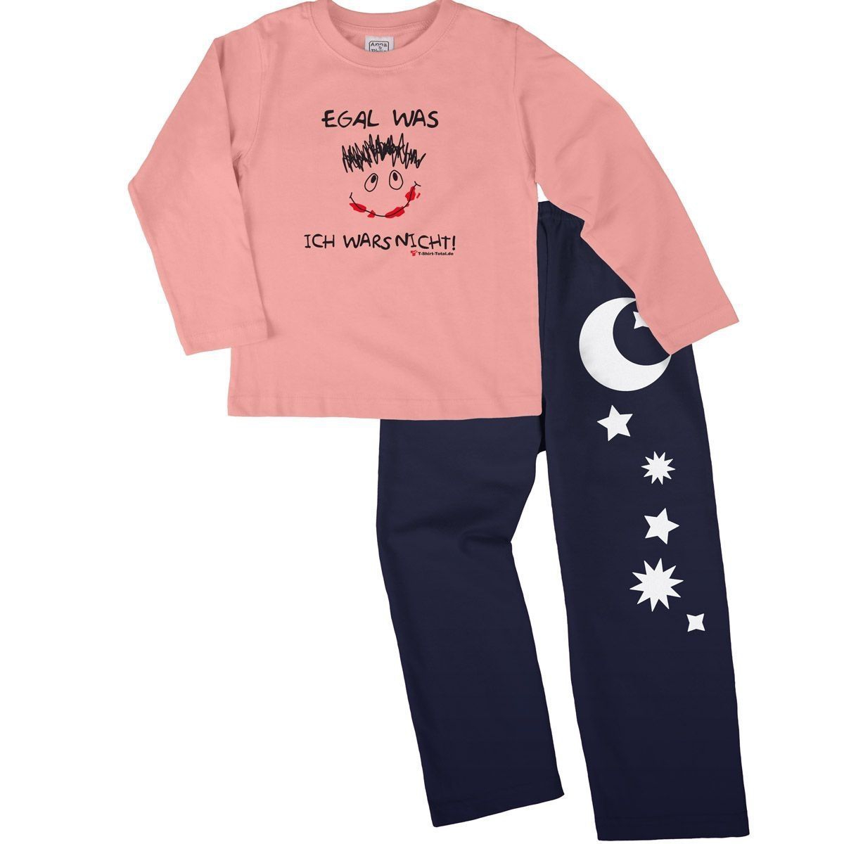 Egal was Pyjama Set rosa / navy 110 / 116