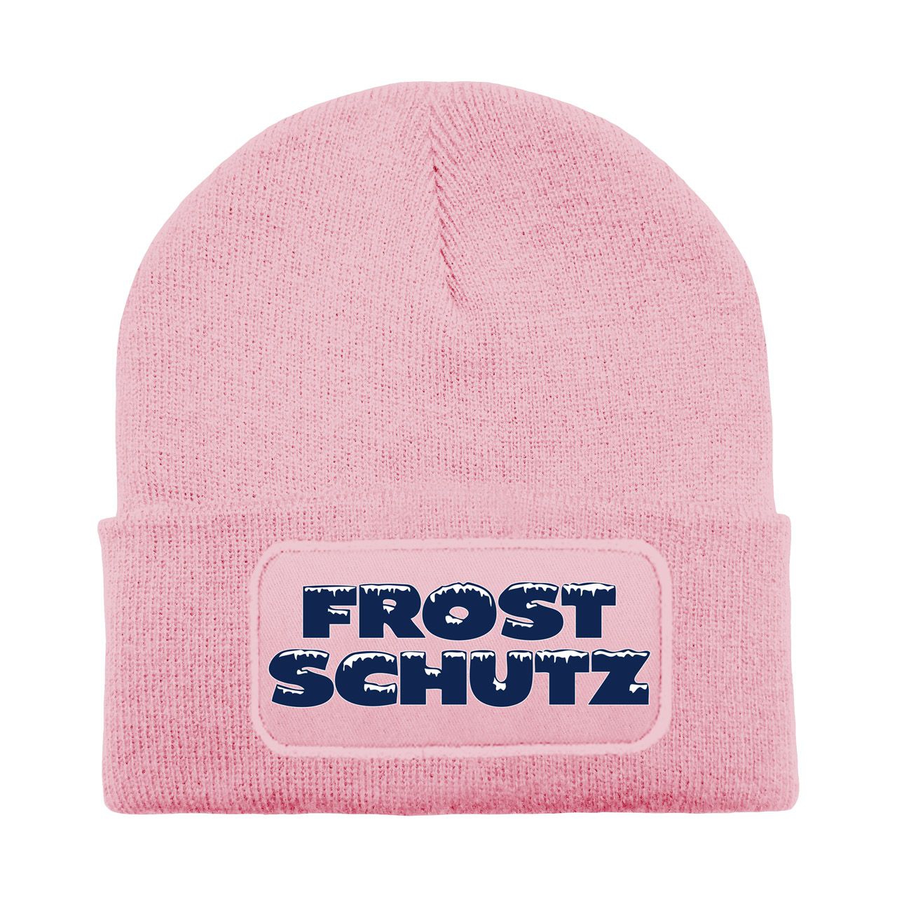 Frostschutz Mütze Patch eckig rosa