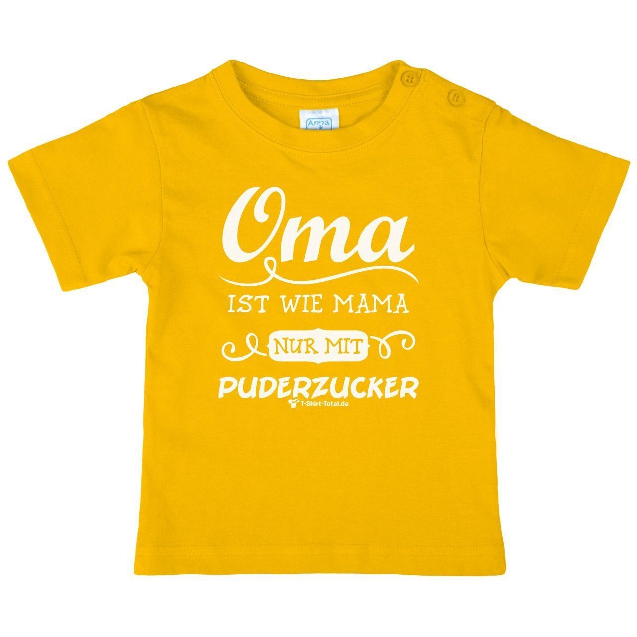 Oma Puderzucker Kinder T-Shirt gelb 80 / 86