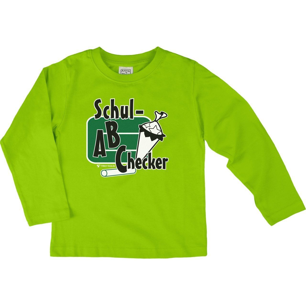 Schul ABChecker Kinder Langarm Shirt hellgrün 122 / 128
