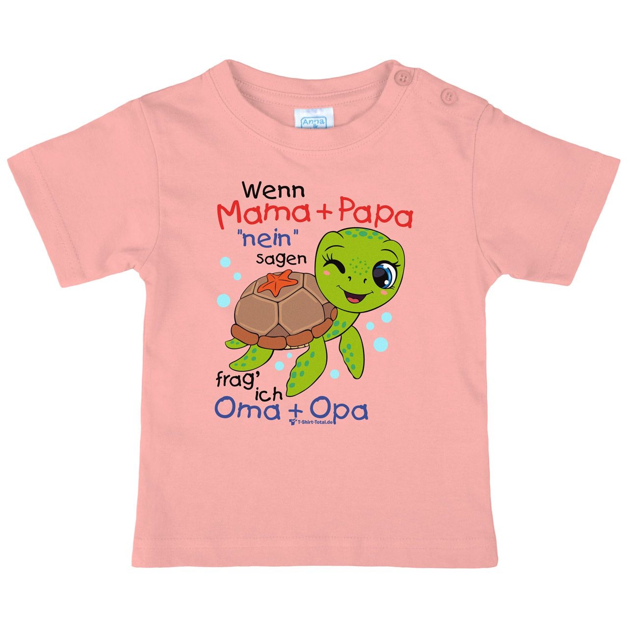 Wenn Mama und Papa nein sagen Schildkröte Kinder T-Shirt rosa 98