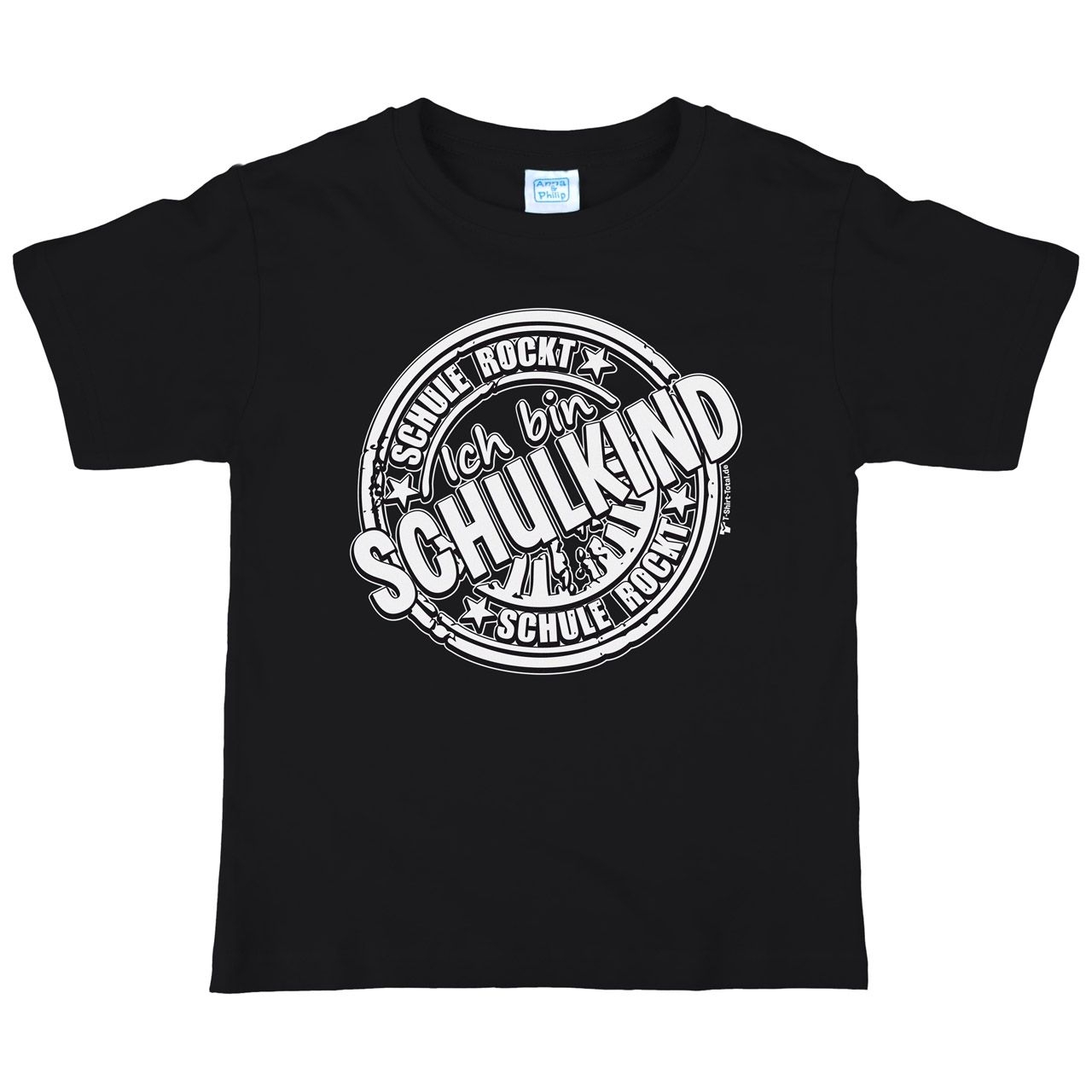 Schule rockt Kinder T-Shirt mit Namen schwarz 122 / 128