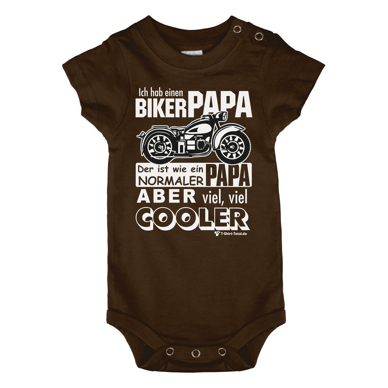 Biker Papa Baby Body Kurzarm braun 68 / 74