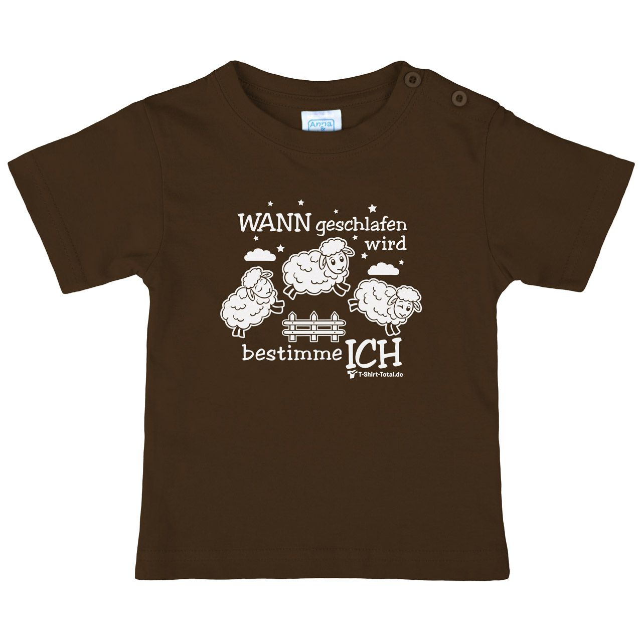 Wann geschlafen wird Kinder T-Shirt braun 68 / 74