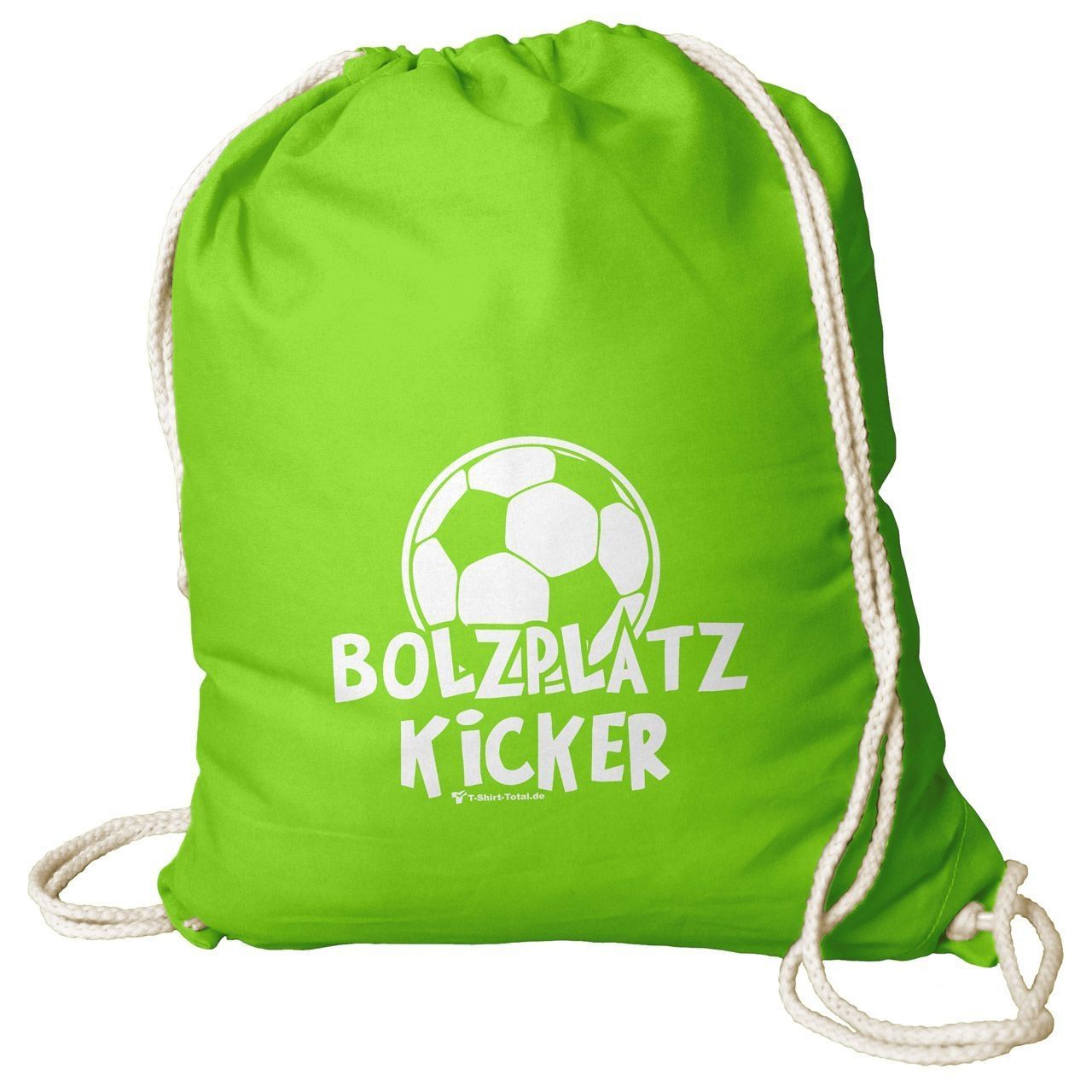 Bolzplatz Kicker Rucksack Beutel hellgrün