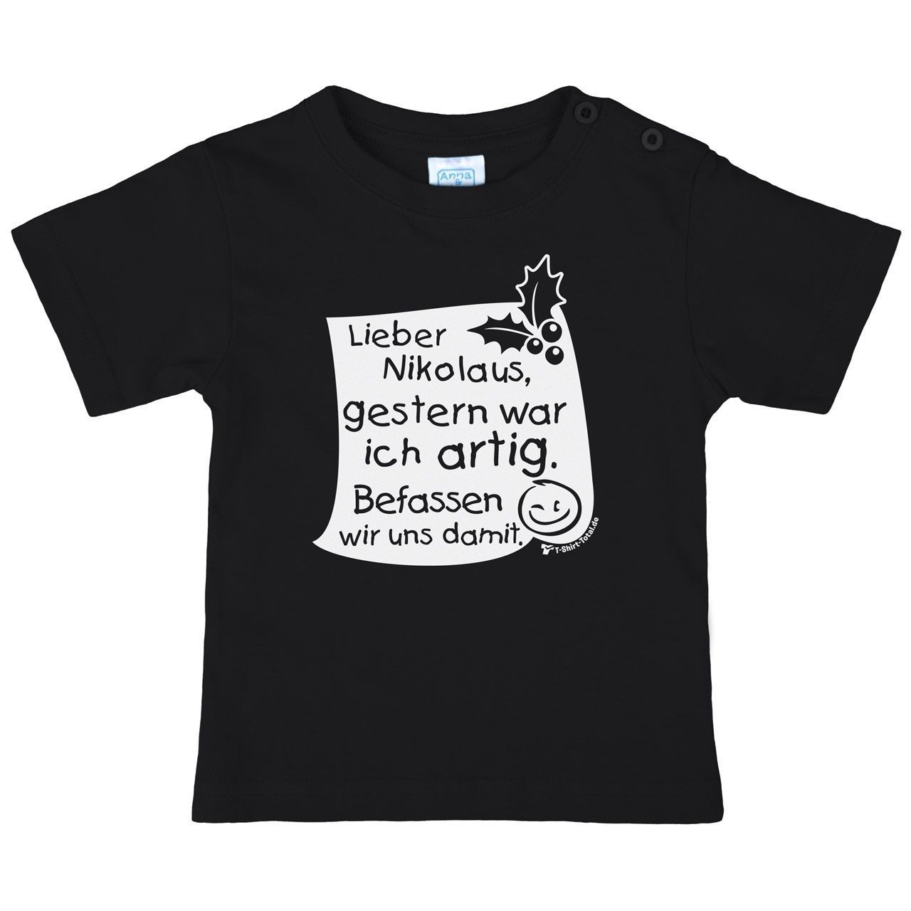 Lieber Nikolaus Kinder T-Shirt schwarz 98