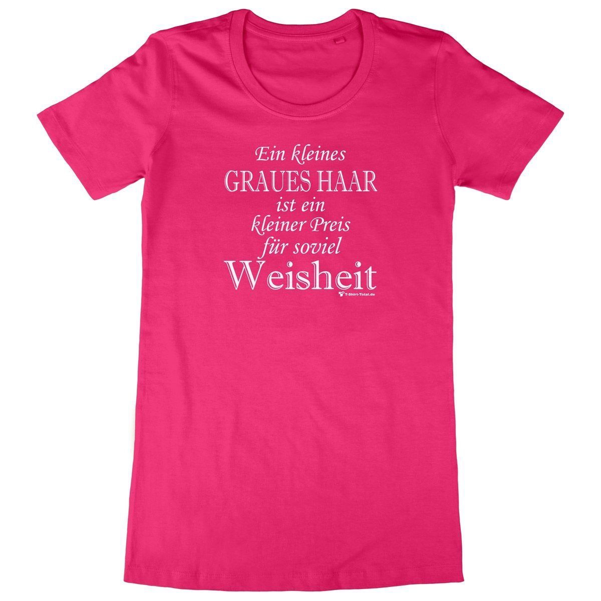 Graues Haar Woman Long Shirt pink Extra Large
