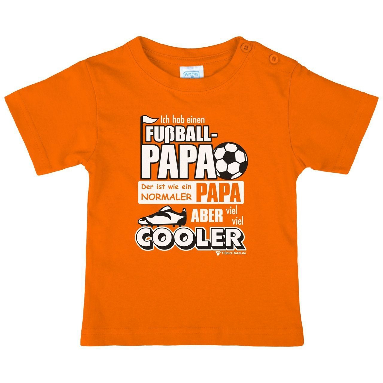 Fußball Papa Kinder T-Shirt orange 122 / 128