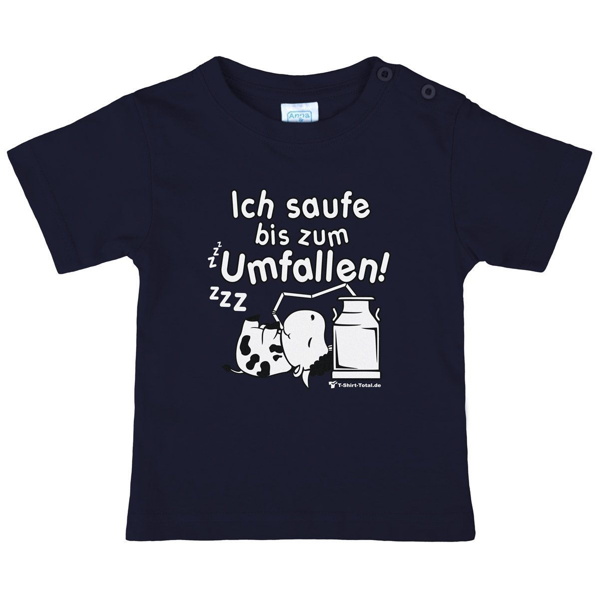 Saufe bis zum Umfallen Kinder T-Shirt navy 68 / 74