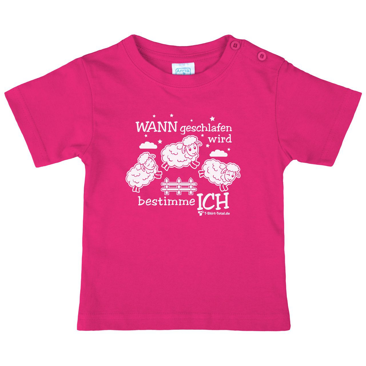 Wann geschlafen wird Kinder T-Shirt pink 68 / 74